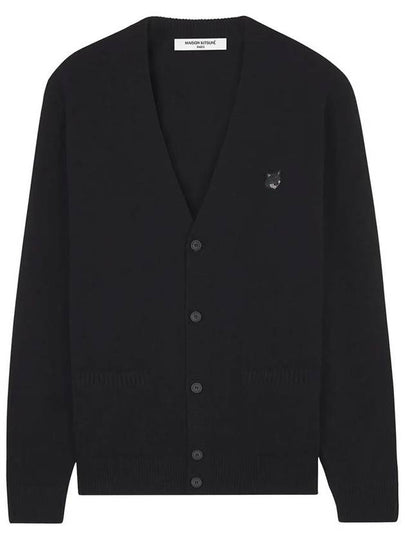 Bold Fox Head Patch Regular Lambswool Cardigan Black - MAISON KITSUNE - BALAAN 2