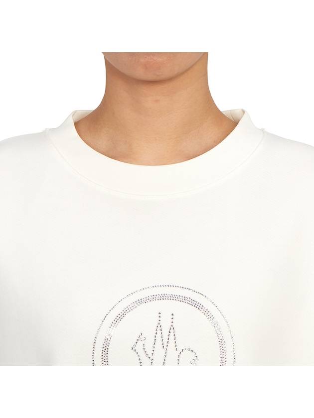 Crystal Logo Sweatshirt Off White - MONCLER - BALAAN 7