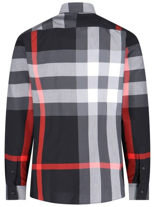 Check Pattern Chest Pocket Long Sleeve Shirt Black - BURBERRY - BALAAN 3