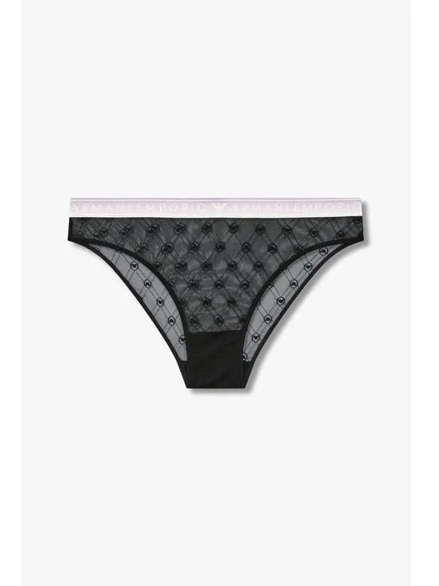 UNDERWEAR Women s Eagle Pattern Mesh Briefs Black - EMPORIO ARMANI - BALAAN 1