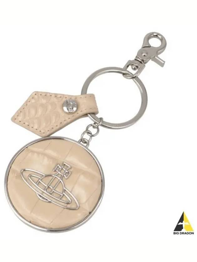 ORB Logo Charm Crocodile Skin Metal Key Ring Beige - VIVIENNE WESTWOOD - BALAAN 2