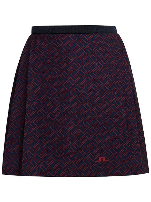 Golf Sierra Print Pleat Golf Skirt GWSD05769 I171 Women's Sierra Print Pleat Skirt - J.LINDEBERG - BALAAN 2