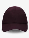 Women's Logo Patch Wool Signature Ball Cap Burgundy - COURREGES - BALAAN 2