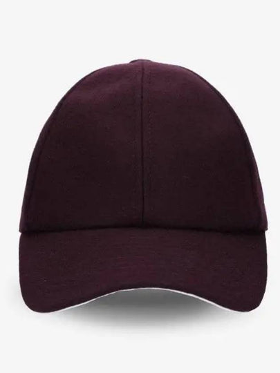 Women's Logo Patch Wool Signature Ball Cap Burgundy - COURREGES - BALAAN 2