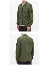 Waffen Patch Two Pocket Cotton Over Zip Up Jacket Sage Green - STONE ISLAND - BALAAN 6