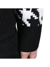 Houndstooth Quilted Merino Wool Knit Top Black White - THOM BROWNE - BALAAN 7