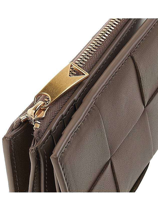 Cassette Zipper Bifold Half Wallet Brown - BOTTEGA VENETA - BALAAN 8