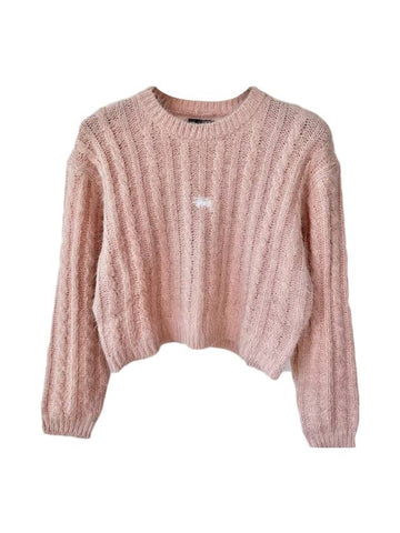 Pearl Cable Knit Top Blossom Pink - STUSSY - BALAAN 1