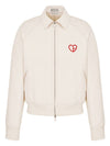 White CD Heart Blouson Jacket 493D486A384X C083 - DIOR - BALAAN 1