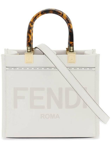 Sunshine Small Leather Tote Bag White - FENDI - BALAAN 1