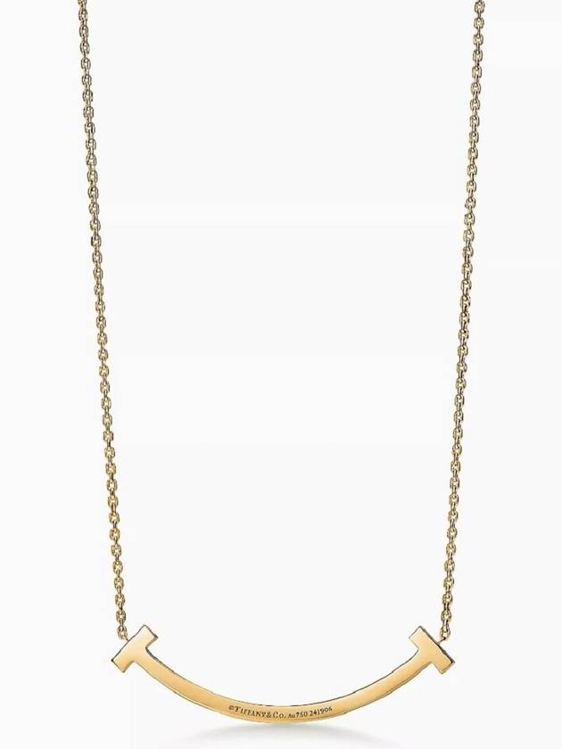 Tiffany T Smile Medium Pendant Yellow Gold Necklace - TIFFANY & CO. - BALAAN 3