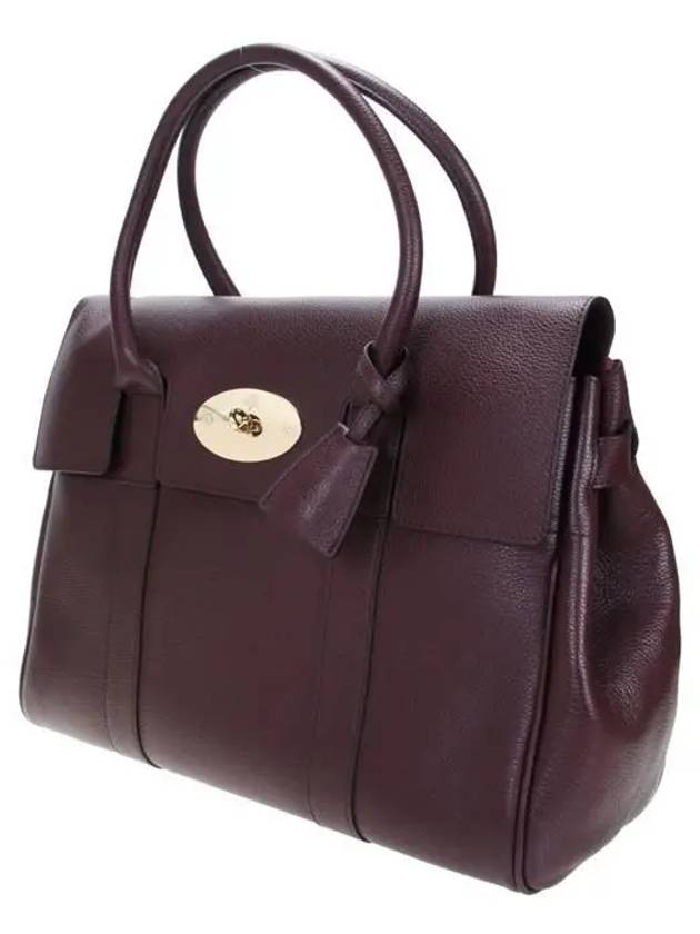 Small Bayswater Classic Grain Tote Bag Brown - MULBERRY - BALAAN 3