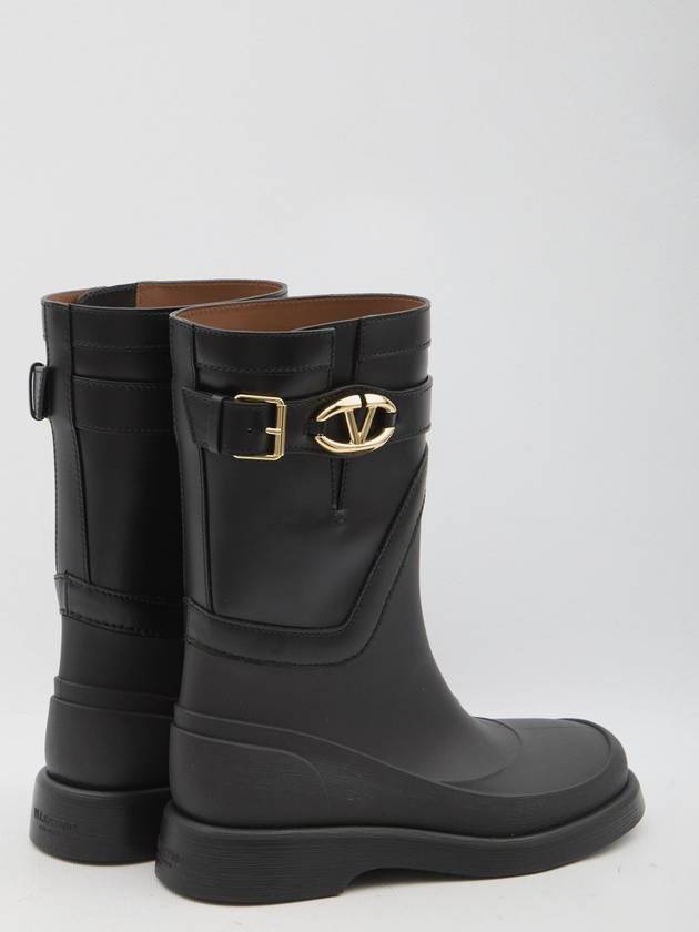 V Logo Bold Edition Middle Boots Black - VALENTINO - BALAAN 3