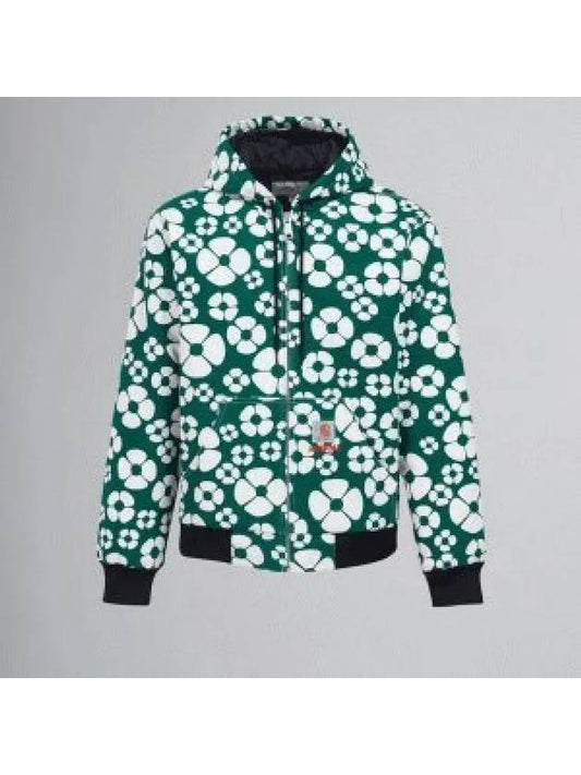 Floral Print Hooded Jacket Green - MARNI - BALAAN 2