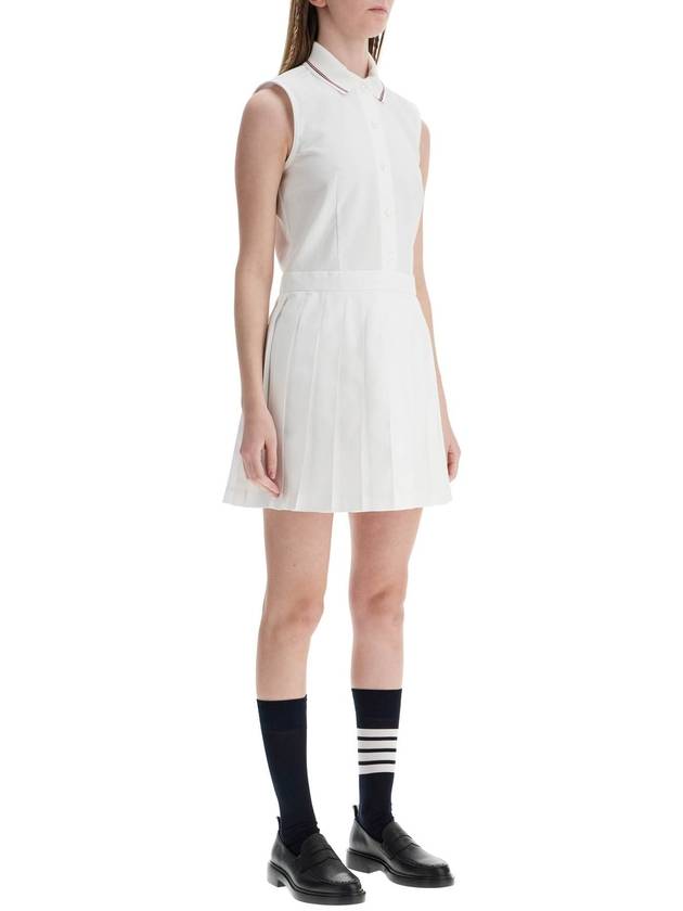 white pleated cotton dress for women - THOM BROWNE - BALAAN 2