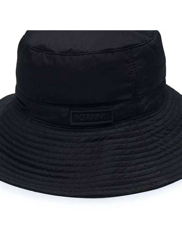 Tech Logo Patch Bucket Hat Black - GANNI - BALAAN 5