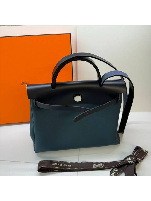 Herbag Zip 31 Verso Tote Bag Blue Indigo - HERMES - BALAAN 7