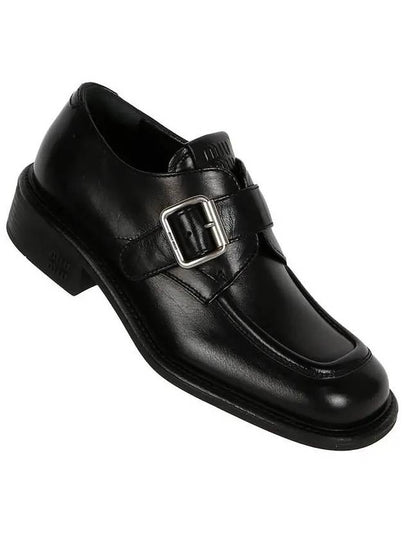 Leather Brogue Loafers Black - MIU MIU - BALAAN 2