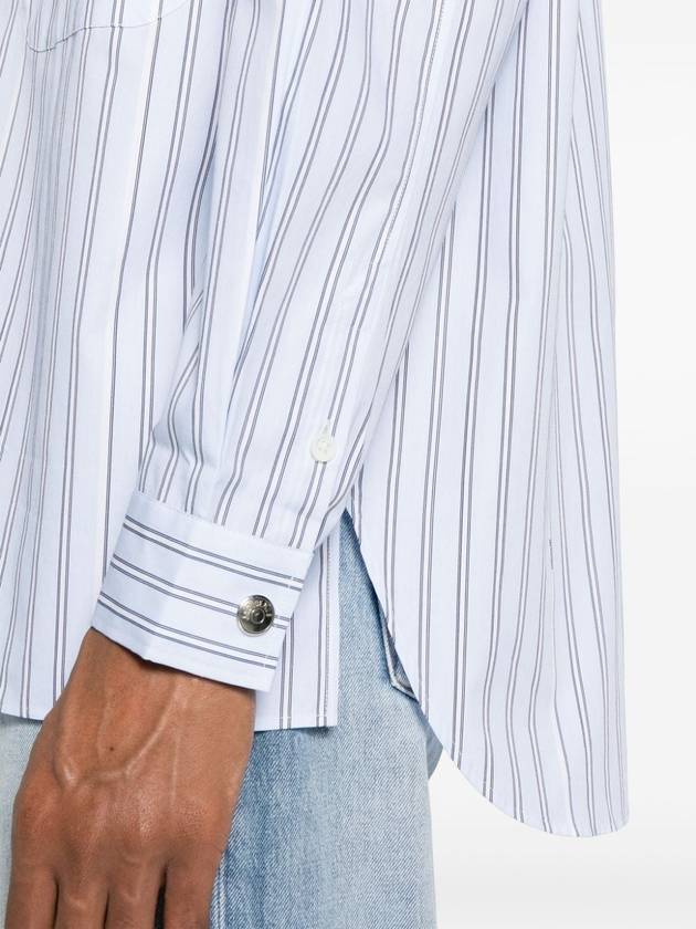 La Chemise Manches Longues Striped Cotton Long Sleeve Shirt Blue - JACQUEMUS - BALAAN 6