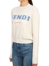 logo cashmere blend knit top white - FENDI - BALAAN.