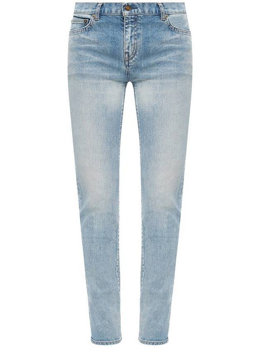 Slim Fit Straight Jeans Blue - SAINT LAURENT - BALAAN 1