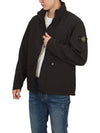 Logo Light Soft Shell Jacket Black - STONE ISLAND - BALAAN 6