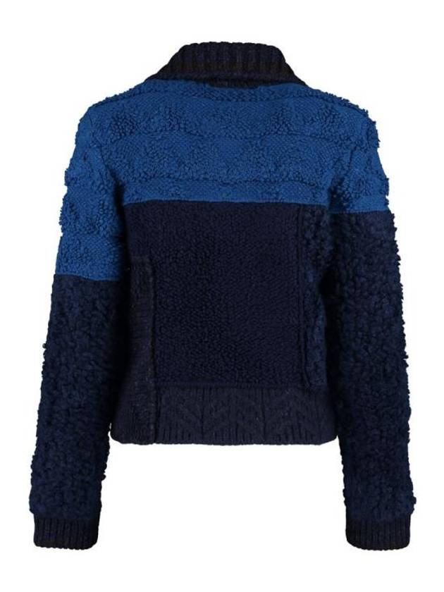 Patchwork Wool Knit Top Navy - BOTTEGA VENETA - BALAAN 3