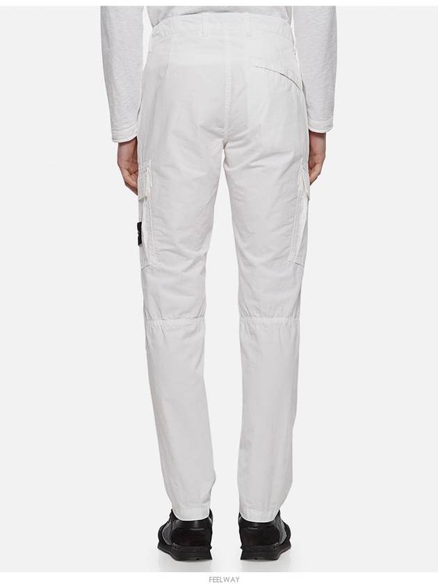 Men's Wappen Patch Slim Cargo Straight Pants White - STONE ISLAND - BALAAN 3