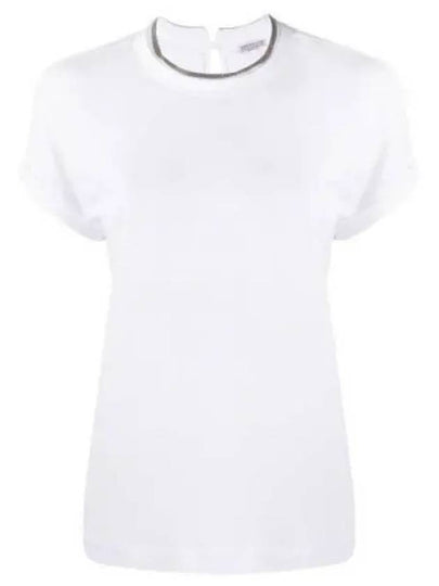 Crew Neck Turn-Up Sleeve Short Sleeve T-Shirt White - BRUNELLO CUCINELLI - BALAAN 2