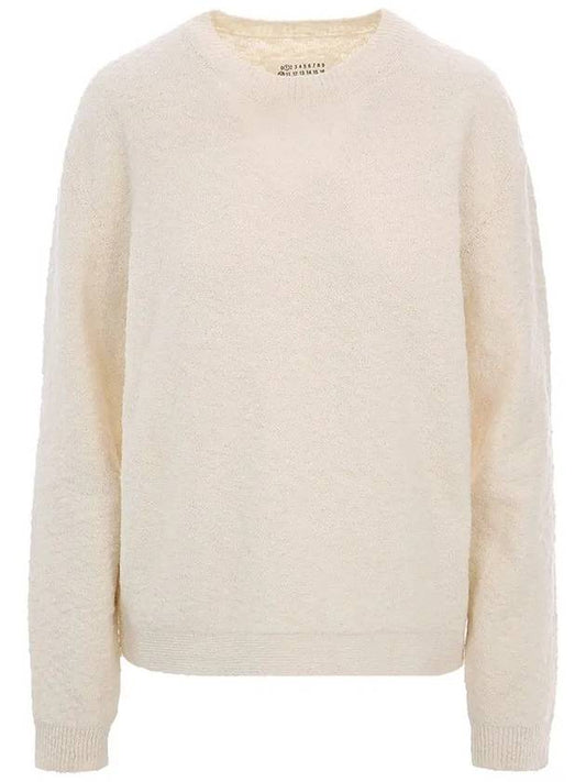 Back Stitch Crew Neck Knit Top Cream - MAISON MARGIELA - BALAAN 2