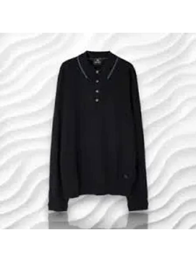 Embroidered Logo Merino Wool Polo Shirt Black - PAUL SMITH - BALAAN 2