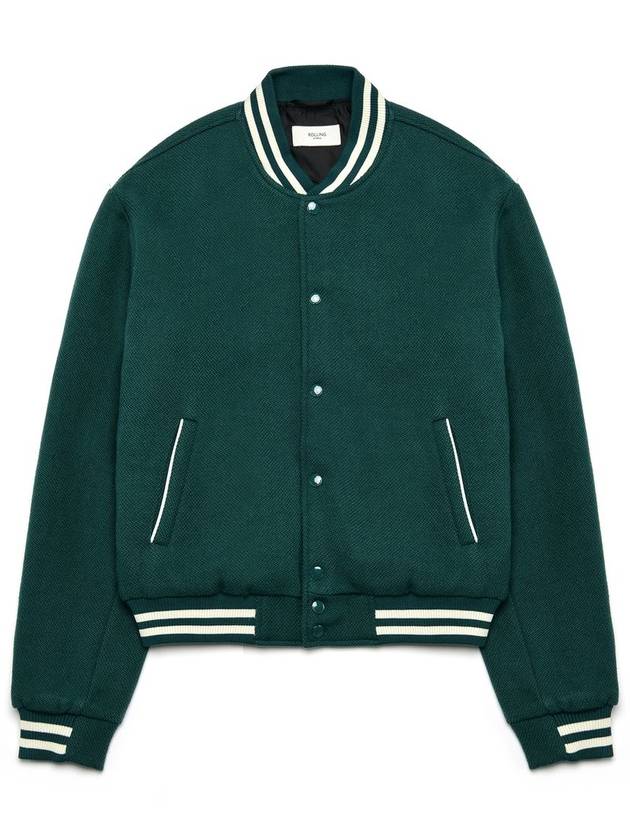 Varsity Wool Bomber Jacket Green - ROLLING STUDIOS - BALAAN 1