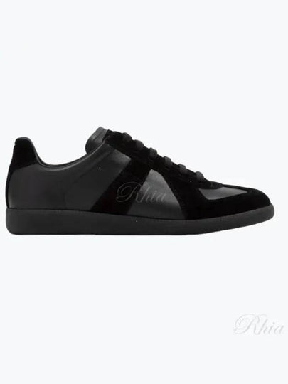 Men's Replica Leather Suede Low Top Sneakers Black - MAISON MARGIELA - BALAAN 2