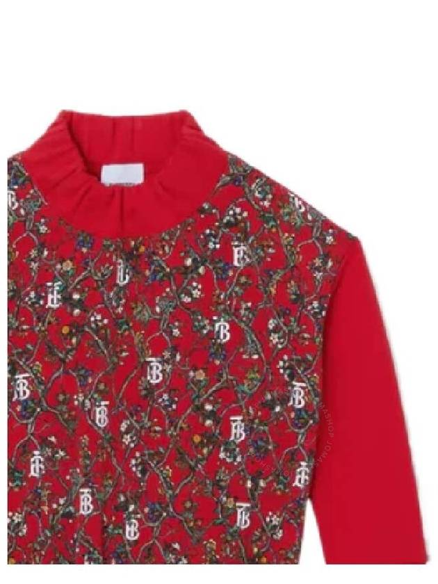 Burberry Girls Bright Red Laurice Floral Print Sweater Size 10Y - BURBERRY - BALAAN 3