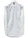 Oxford Grosgrain Placket Cotton Long Sleeve Shirt White - THOM BROWNE - BALAAN 3