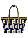 Roll FF Jacquard Small Tote Bag Blue - FENDI - BALAAN 2