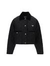 Re-Nylon Cropped Jacket Black - PRADA - BALAAN 1