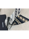 Card Pattern Twilly Slim Bandeau Scarf Black White - CHANEL - BALAAN 3