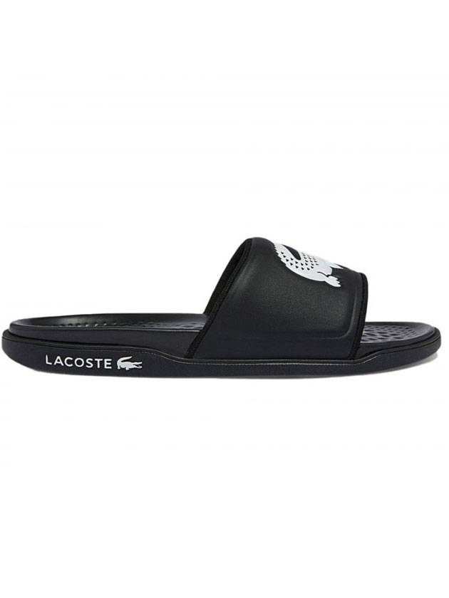 Croco Dualiste Slippers Black - LACOSTE - BALAAN.