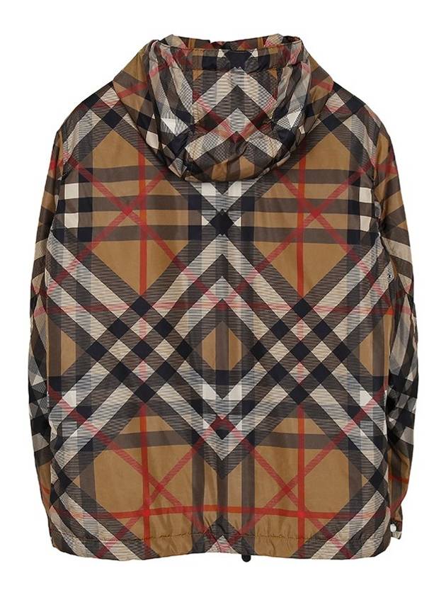 Layered Check Nylon Hooded Jacket Archive Beige - BURBERRY - BALAAN 3