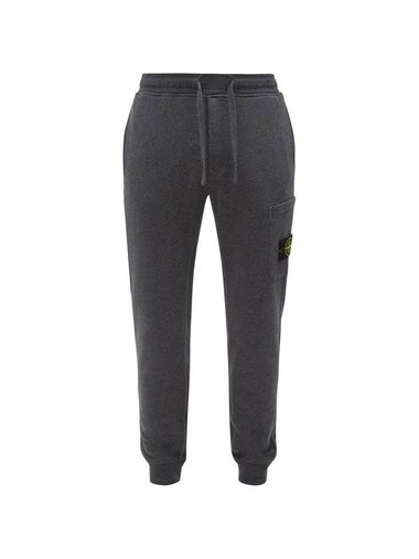 Garment Dying Cotton Fleece Track Pants Dark Grey - STONE ISLAND - BALAAN 1