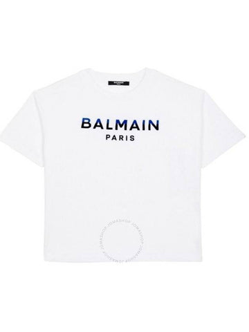 Balmain Boys Printed Balmain Paris Cotton T Shirt Size 14 - BALMAIN - BALAAN 1