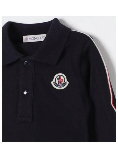 Moncler Baby Logo Collar Long Sleeve T Shirt Navy - MONCLER - BALAAN 2