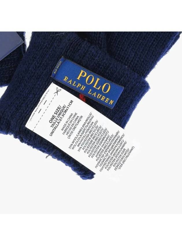 Signature Pony Touchscreen Wool Gloves Navy - POLO RALPH LAUREN - BALAAN 4