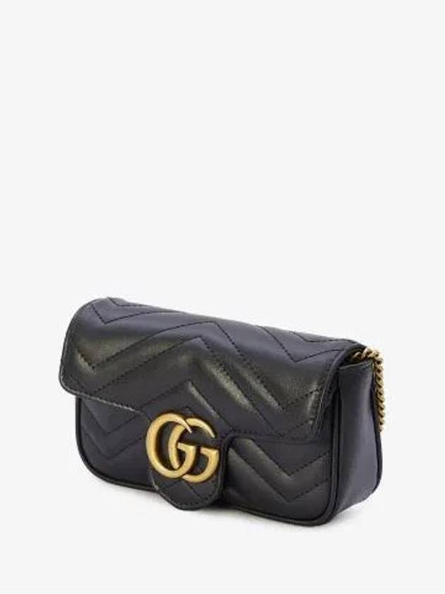 GG Marmont Matelasse Leather Super Mini Bag Black - GUCCI - BALAAN 3