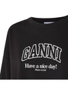 Isoli Oversized Cotton Sweatshirt Black - GANNI - BALAAN 6