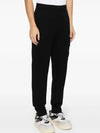 Diagonal Raised Fleece Cargo Track Pants Black - CP COMPANY - BALAAN 4