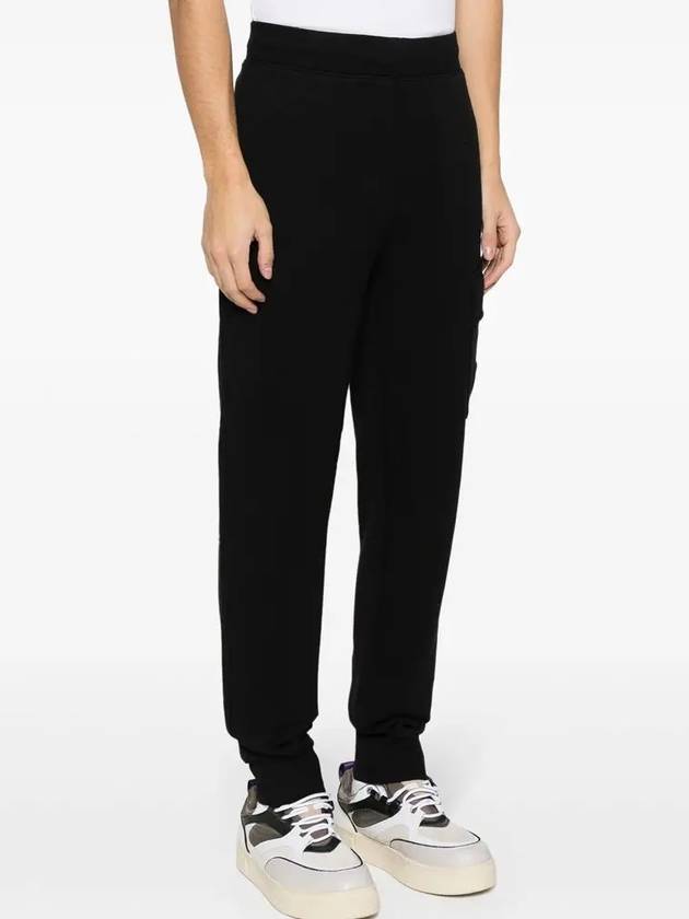 Diagonal Raised Fleece Cargo Track Pants Black - CP COMPANY - BALAAN 4