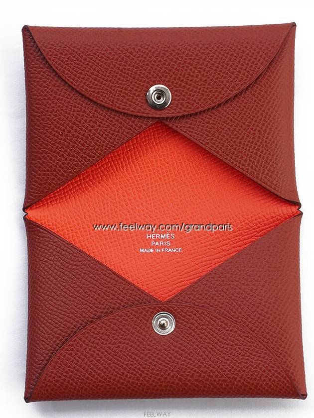 Calvi Card Wallet Rose Mexico Cuivre U 69975 - HERMES - BALAAN 3