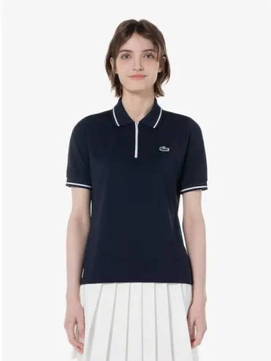 Women s texture half zip polo t shirt DF403E 54G 166 Domestic product GQ2N24041510469 - LACOSTE - BALAAN 1